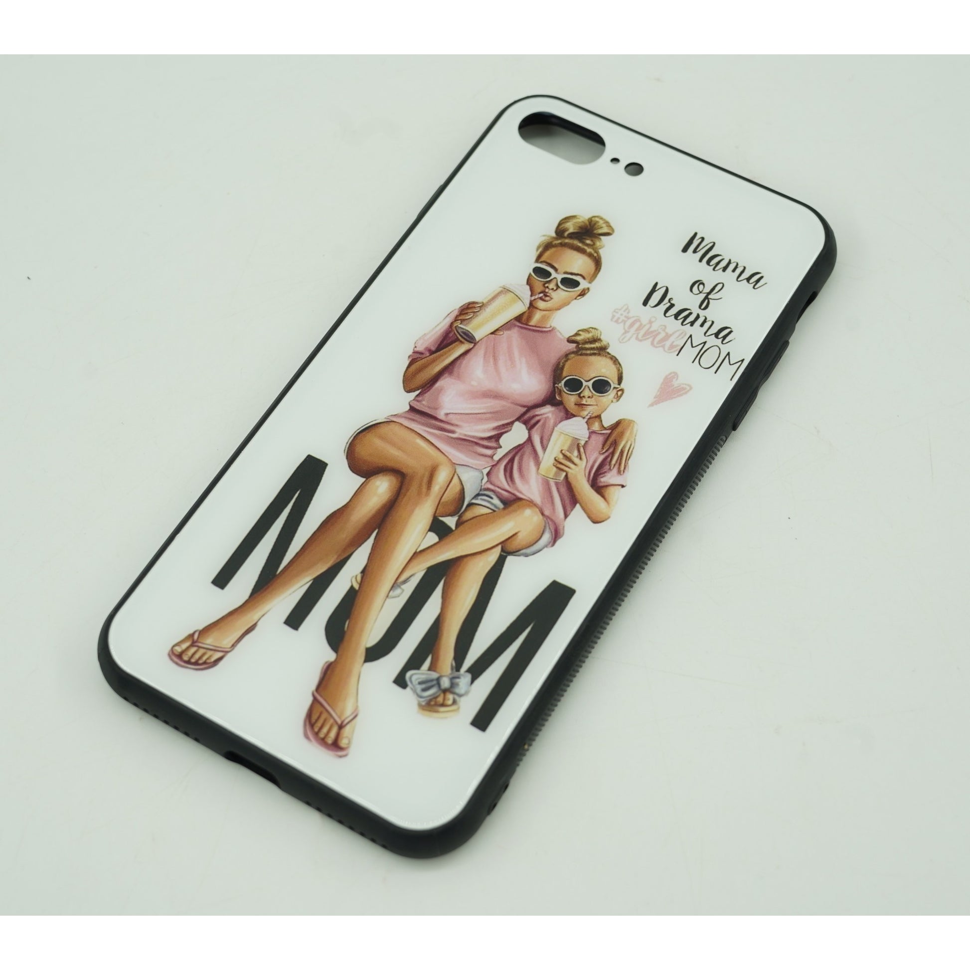 Husa protectie,Flippy, compatibila cu Apple iPhone 12 Glass print Mama of Drama Multicolor-3