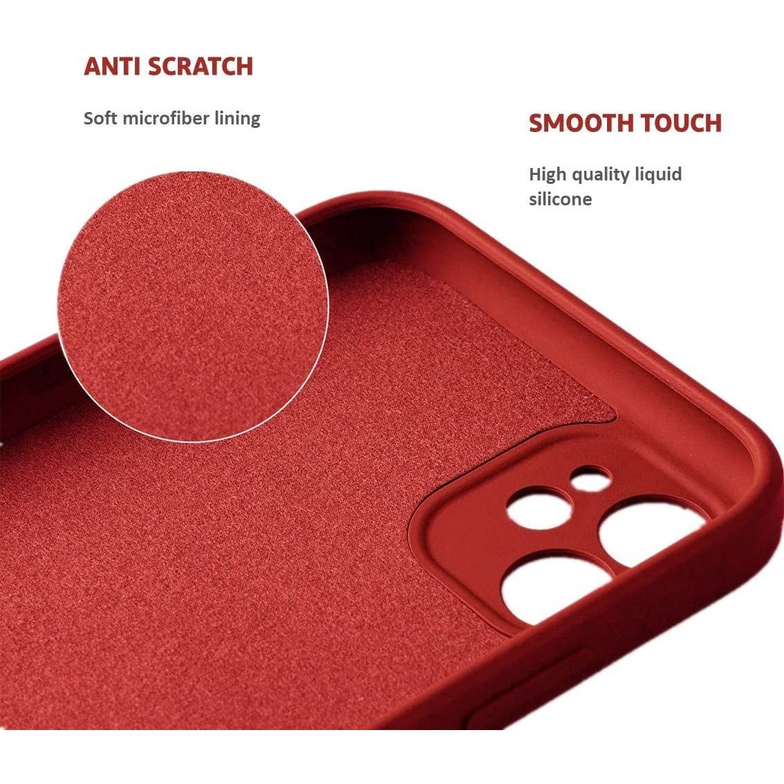 Husa protectie Flippy compatibila cu Apple iPhone 12 Liquid Silicone Ring cu suport rotativ Rosu-5