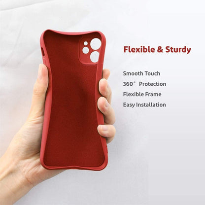 Husa protectie Flippy compatibila cu Apple iPhone 12 Liquid Silicone Ring cu suport rotativ Rosu-7