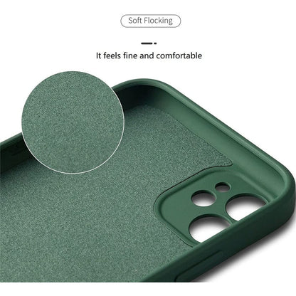 Husa protectie Flippy compatibila cu Apple iPhone 12 Liquid Silicone Ring cu suport rotativ Verde-2