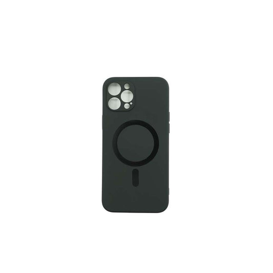 Husa protectie Flippy compatibila cu Apple iPhone 12 Mag Safe Silicone Negru-1