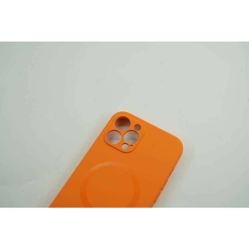 Husa protectie Flippy compatibila cu Apple iPhone 12 Mag Safe Silicone Portocaliu-3