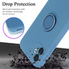 Husa protectie Flippy compatibila cu Apple iPhone 12 Mini Liquid Silicone Ring cu suport rotativ Albastru-0