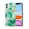 Husa protectie Flippy compatibila cu Apple iPhone 12 Mini Soft IMD TPU Marble Geometric Verde-0