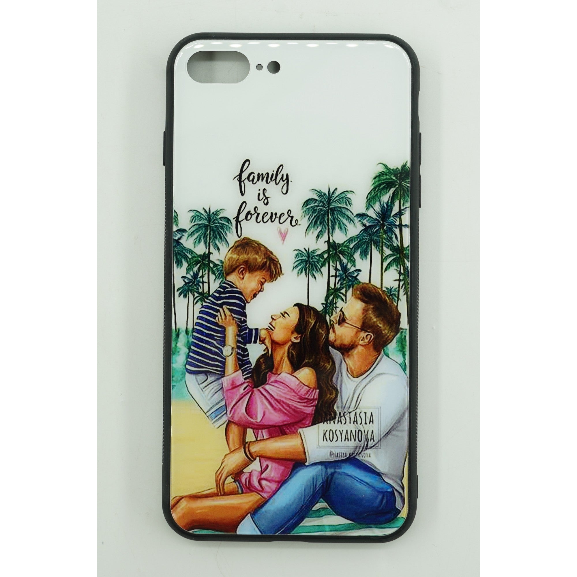 Husa protectie,Flippy, compatibila cu Apple iPhone 12 Pro Glass print Family is Forever Multicolor-1