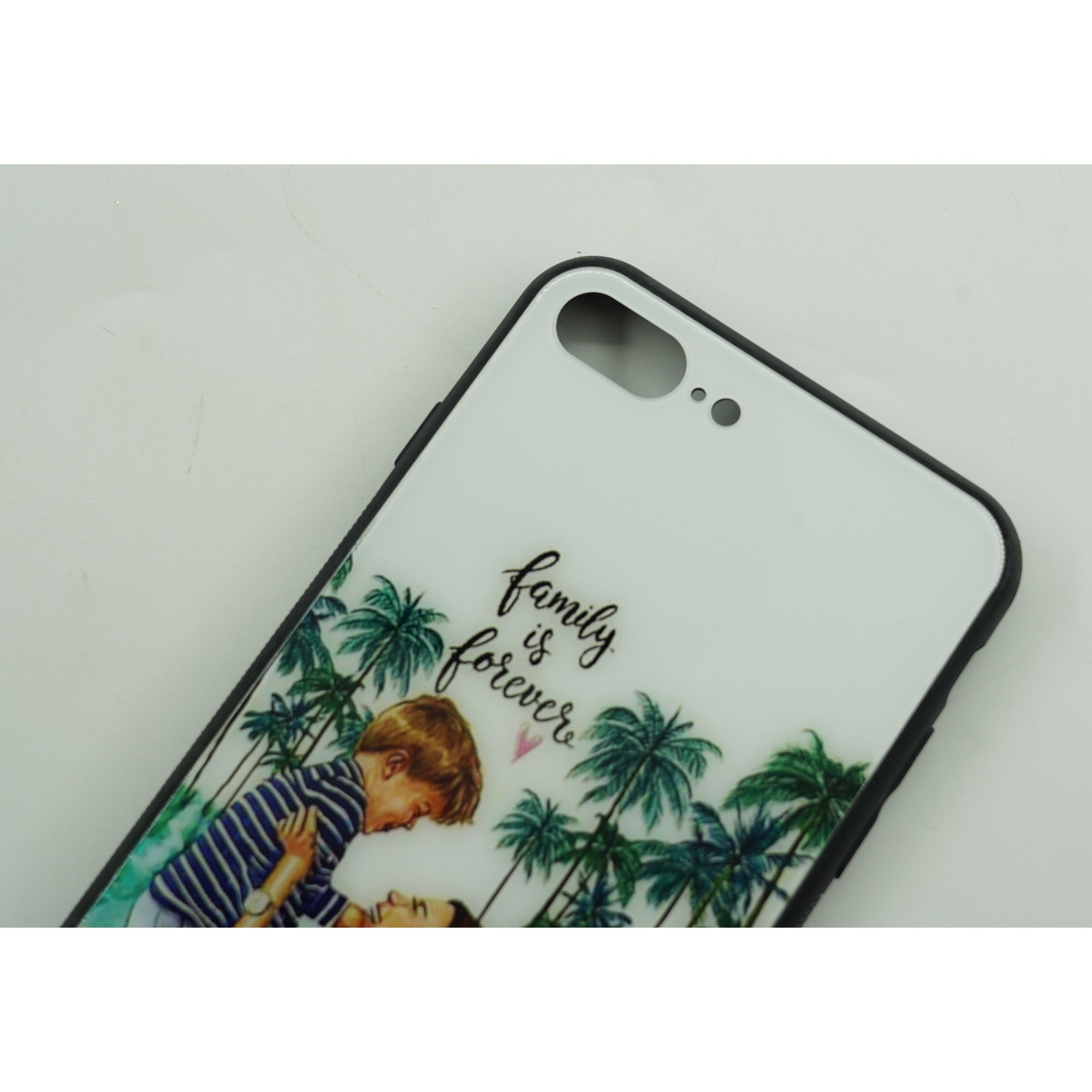 Husa protectie,Flippy, compatibila cu Apple iPhone 12 Pro Glass print Family is Forever Multicolor-4