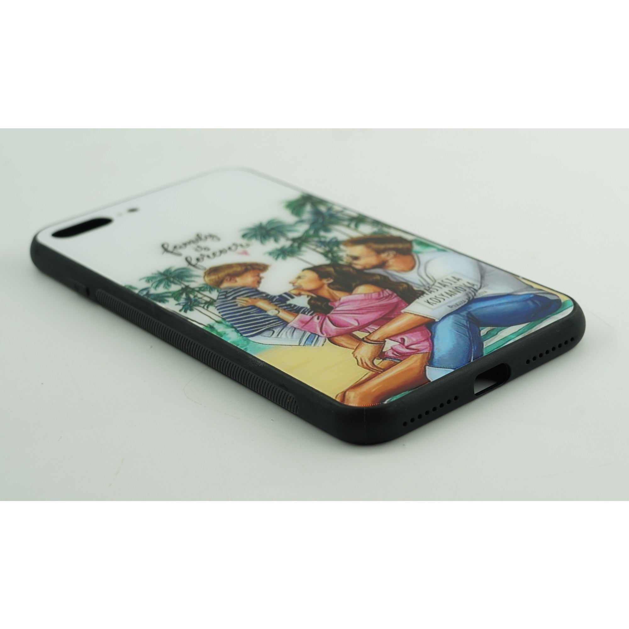Husa protectie,Flippy, compatibila cu Apple iPhone 12 Pro Glass print Family is Forever Multicolor-5