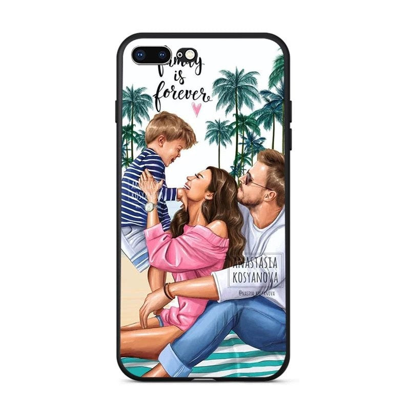 Husa protectie,Flippy, compatibila cu Apple iPhone 12 Pro Glass print Family is Forever Multicolor-0