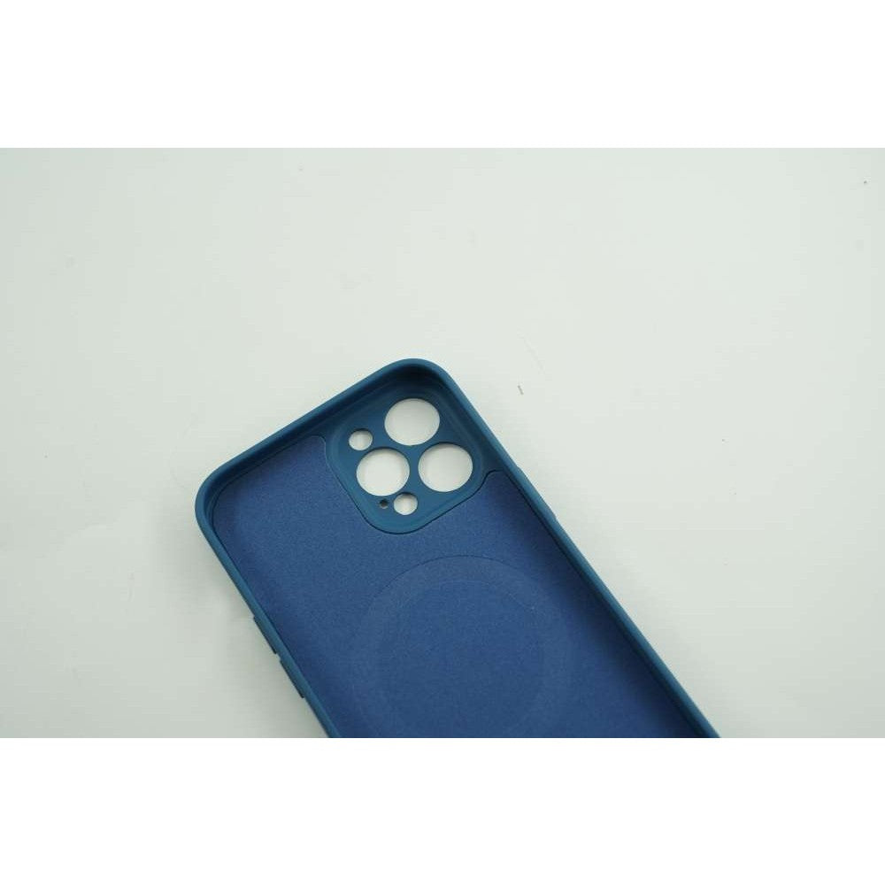 Husa protectie Flippy compatibila cu Apple iPhone 12 Pro Mag Safe Silicone Albastru inchis-4