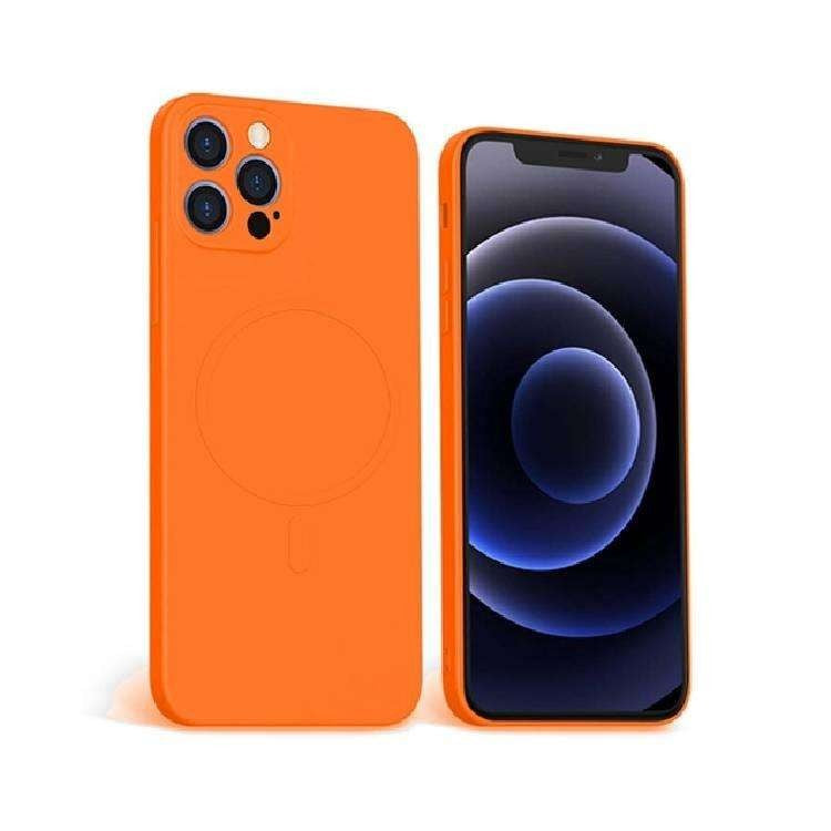Husa protectie Flippy compatibila cu Apple iPhone 12 Pro Mag Safe Silicone Portocaliu-0