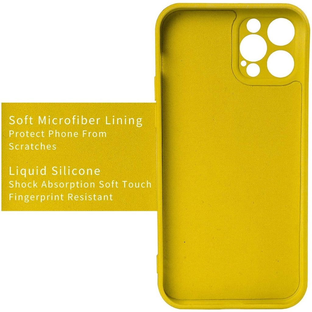 Husa protectie Flippy compatibila cu Apple iPhone 12 Pro Max Liquid Silicone Ring cu suport rotativ Galben-3