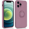 Husa protectie Flippy compatibila cu Apple iPhone 12 Pro Max Liquid Silicone Ring cu suport rotativ Mov-0