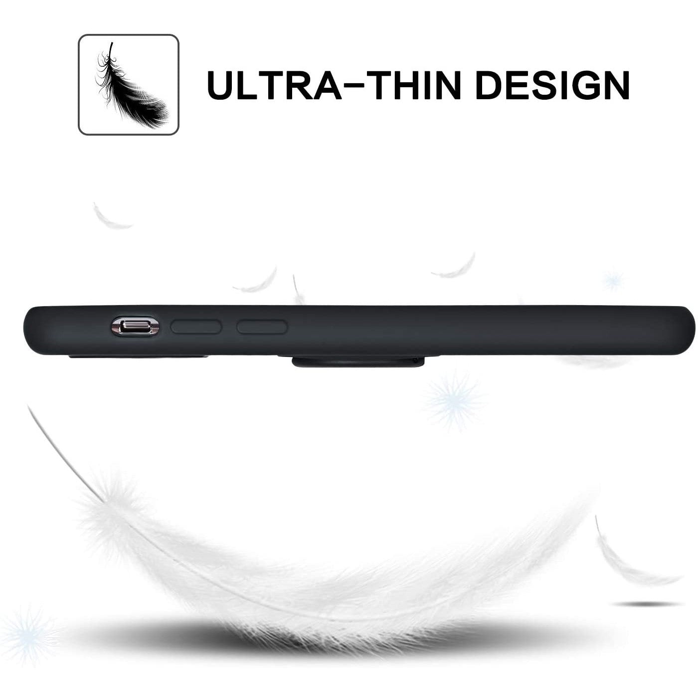 Husa protectie Flippy compatibila cu Apple iPhone 12 Pro Max Liquid Silicone Ring cu suport rotativ Negru-1