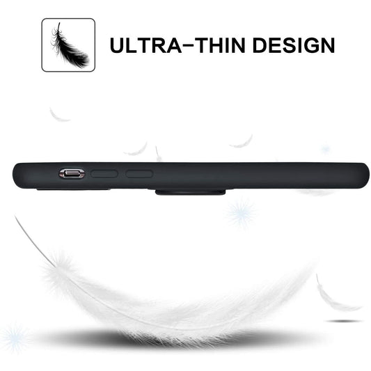 Husa protectie Flippy compatibila cu Apple iPhone 12 Pro Max Liquid Silicone Ring cu suport rotativ Negru-1