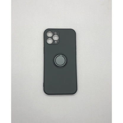 Husa protectie Flippy compatibila cu Apple iPhone 12 Pro Max Liquid Silicone Ring cu suport rotativ Negru-6