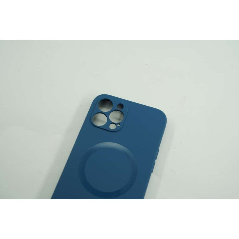 Husa protectie Flippy compatibila cu Apple iPhone 12 Pro Max Mag Safe Silicone Albastru-2