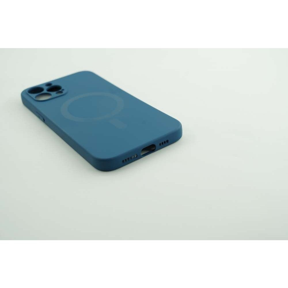 Husa protectie Flippy compatibila cu Apple iPhone 12 Pro Max Mag Safe Silicone Albastru-3