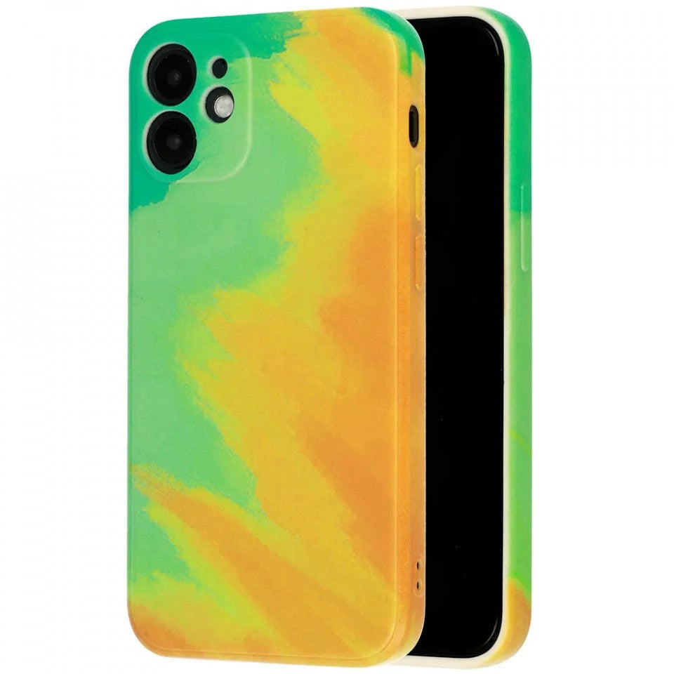 Husa protectie Flippy compatibila cu Apple iPhone 12 Pro Max Tpu Ombre, Verde/Portocaliu-6