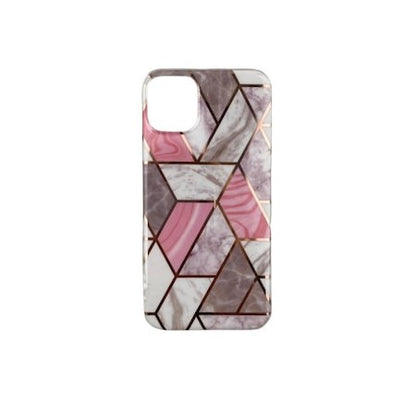 Husa protectie Flippy compatibila cu Apple iPhone 12 Soft IMD TPU Marble Geometric Alb-0