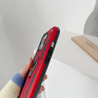 Husa protectie Flippy compatibila cu Apple iPhone 13 Defender Model 5 cu suport prindere inel,Rosu-2