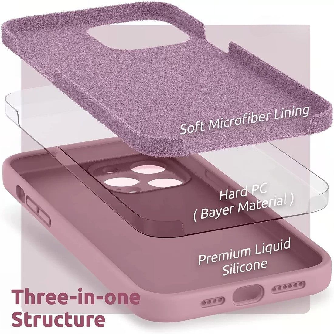 Husa protectie Flippy compatibila cu Apple iPhone 13 Liquid Silicone Mov-7
