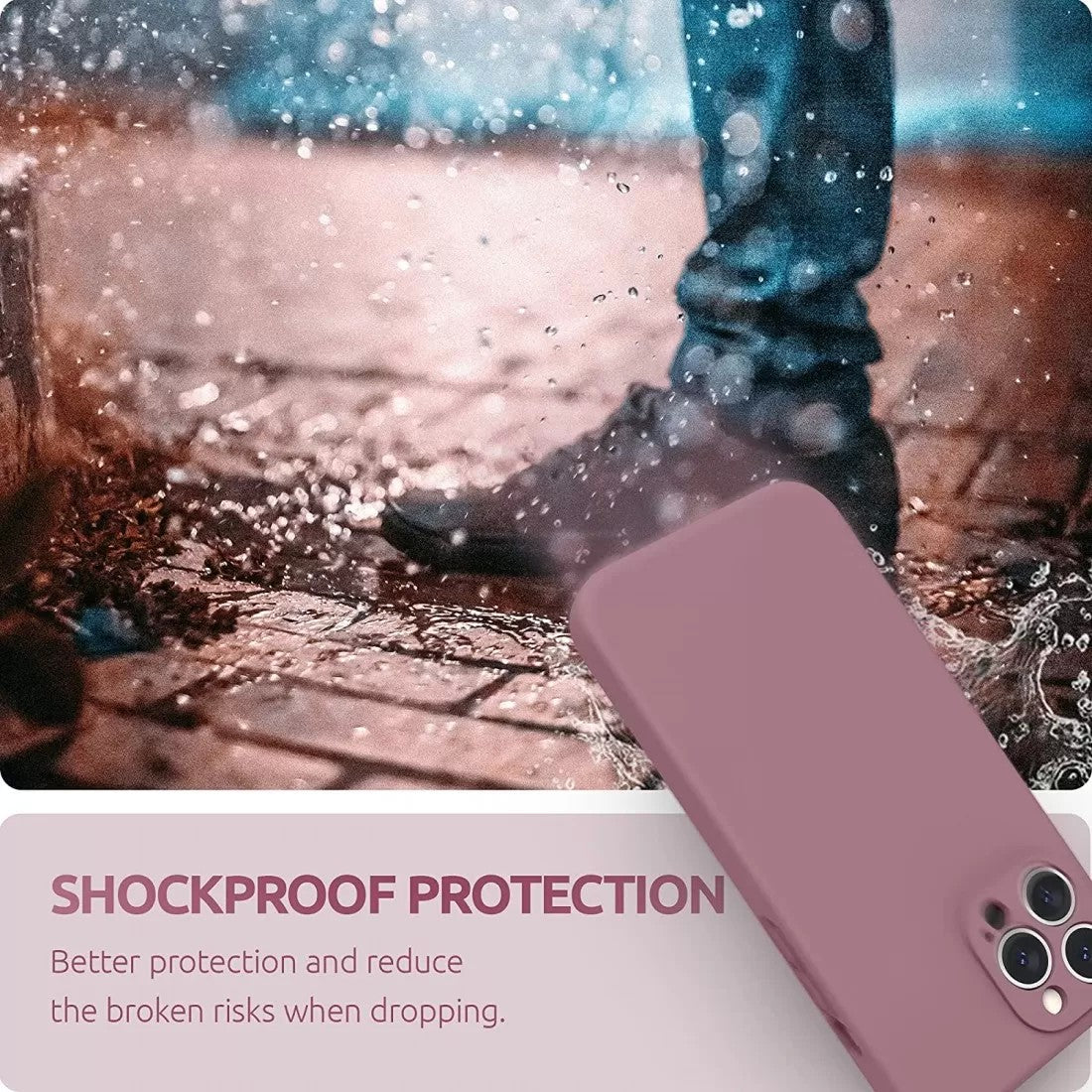Husa protectie Flippy compatibila cu Apple iPhone 13 Liquid Silicone Mov-8