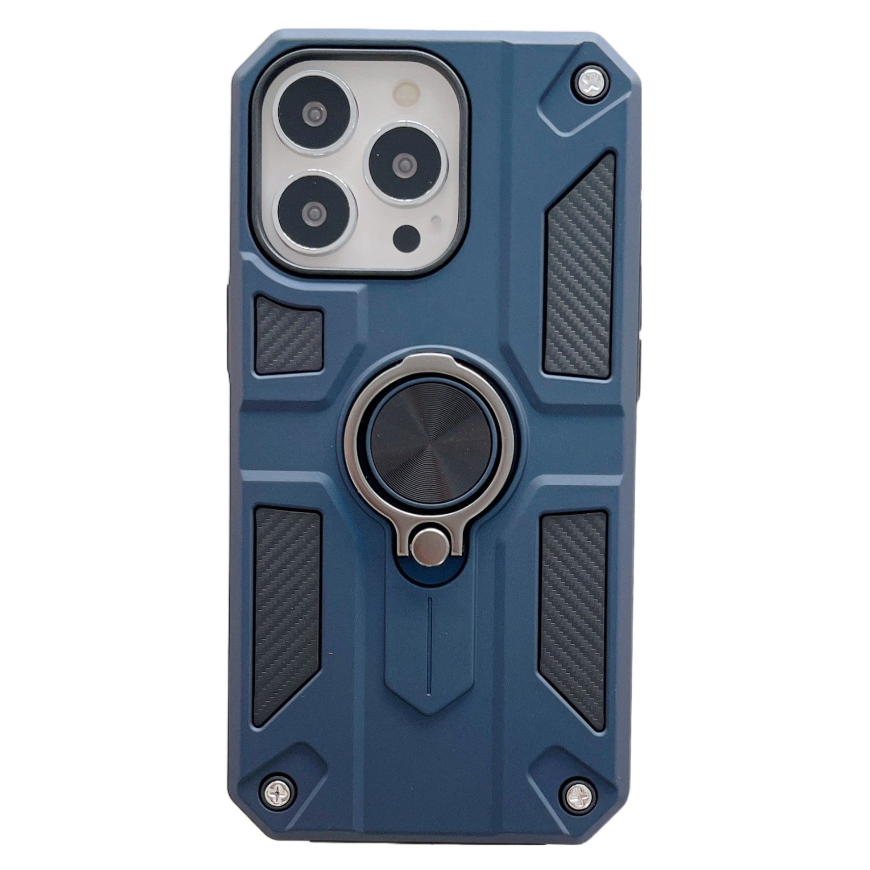 Husa protectie Flippy compatibila cu Apple iPhone 13 Mini Defender Model 5 cu suport prindere inel,Albastru-0
