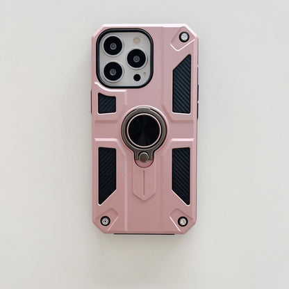 Husa protectie Flippy compatibila cu Apple iPhone 13 Mini Defender Model 5 cu suport prindere inel,Roz Auriu-2