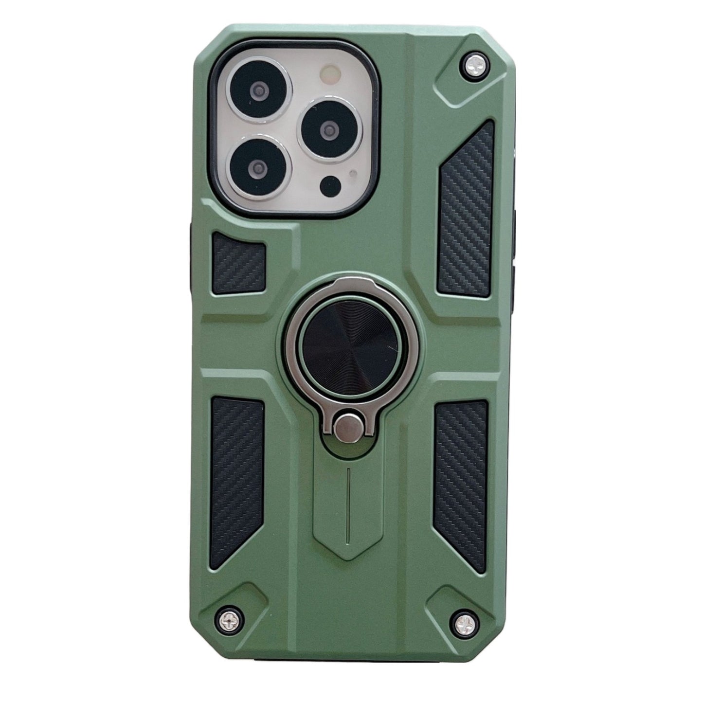 Husa protectie Flippy compatibila cu Apple iPhone 13 Mini Defender Model 5 cu suport prindere inel,Verde-0