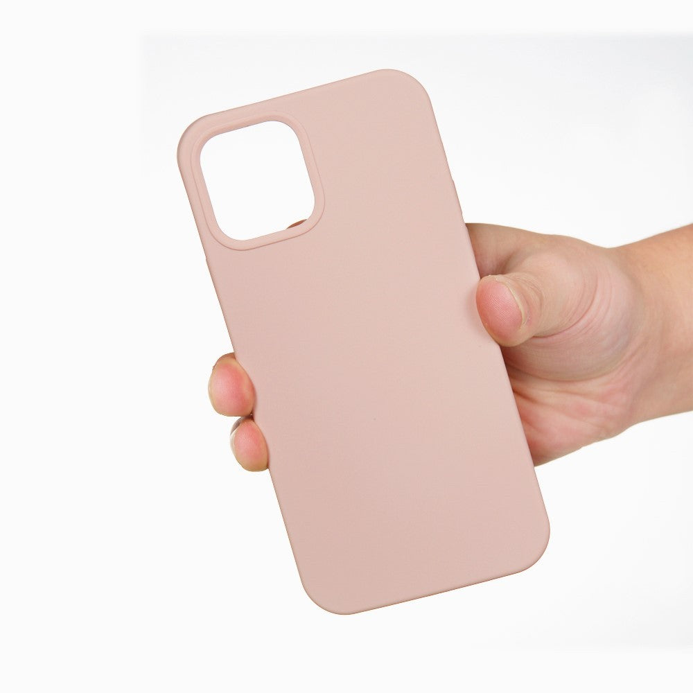 Husa protectie Flippy compatibila cu Apple iPhone 13 Mini Liquid Silicone Roz-2