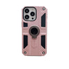 Husa protectie Flippy compatibila cu Apple iPhone 13 Pro Defender Model 5 cu suport prindere inel,Roz Auriu-0