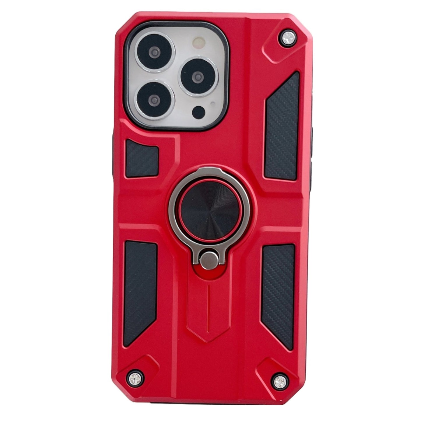 Husa protectie Flippy compatibila cu Apple iPhone 13 Pro Defender Model 5 cu suport prindere inel,Rosu-0
