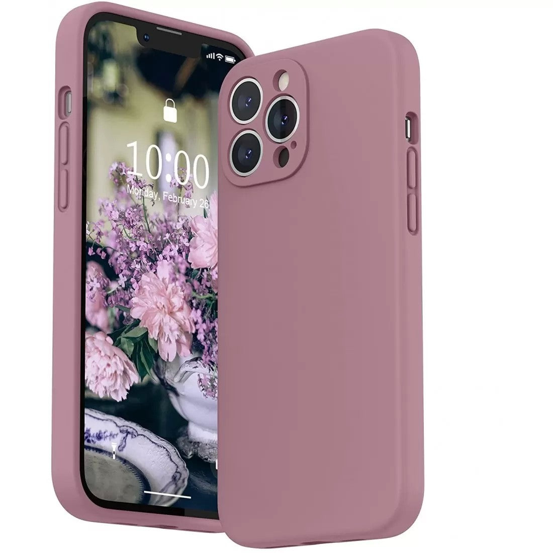 Husa protectie Flippy compatibila cu Apple iPhone 13 Pro Liquid Silicone Mov-0