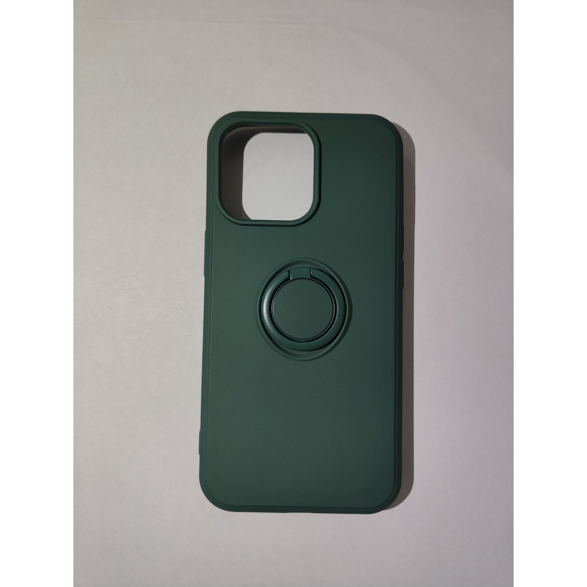 Husa protectie Flippy compatibila cu Apple iPhone 13 Pro Liquid Silicone Ring cu suport rotativ Verde-2