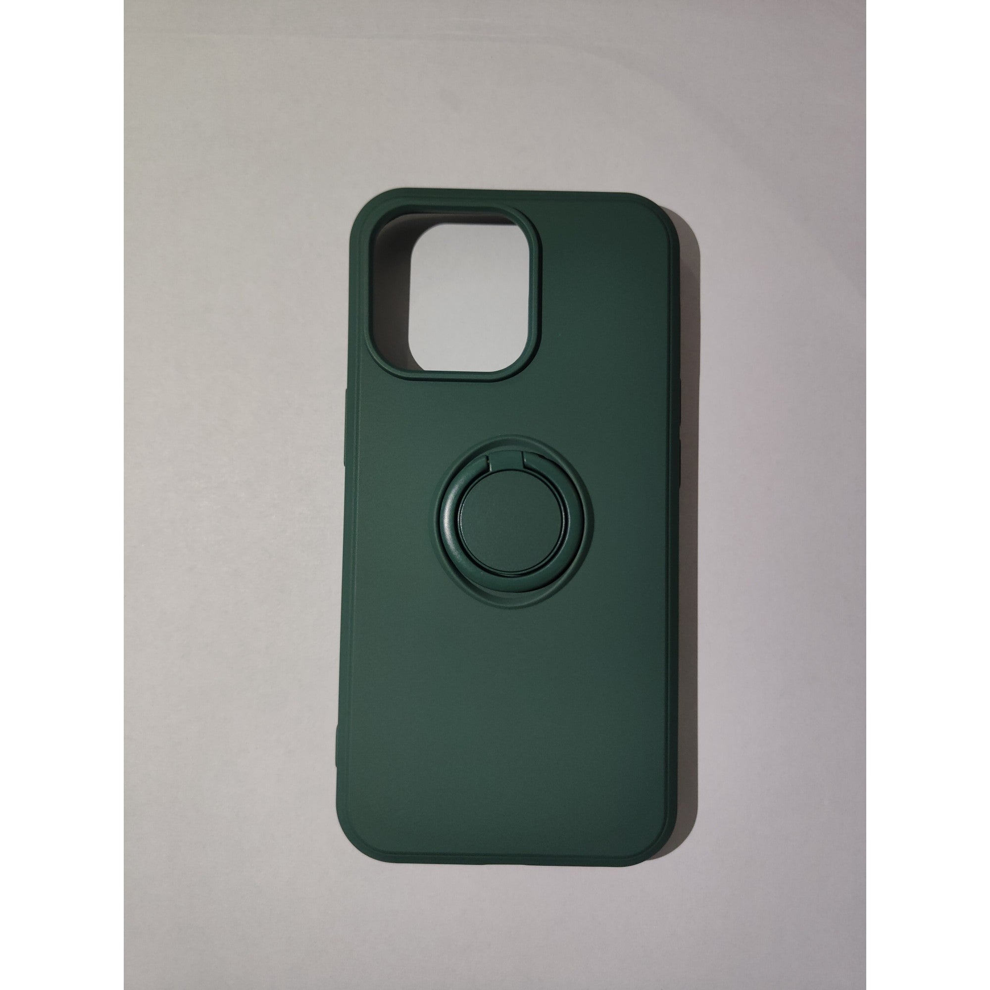 Husa protectie Flippy compatibila cu Apple iPhone 13 Pro Liquid Silicone Ring cu suport rotativ Verde-2