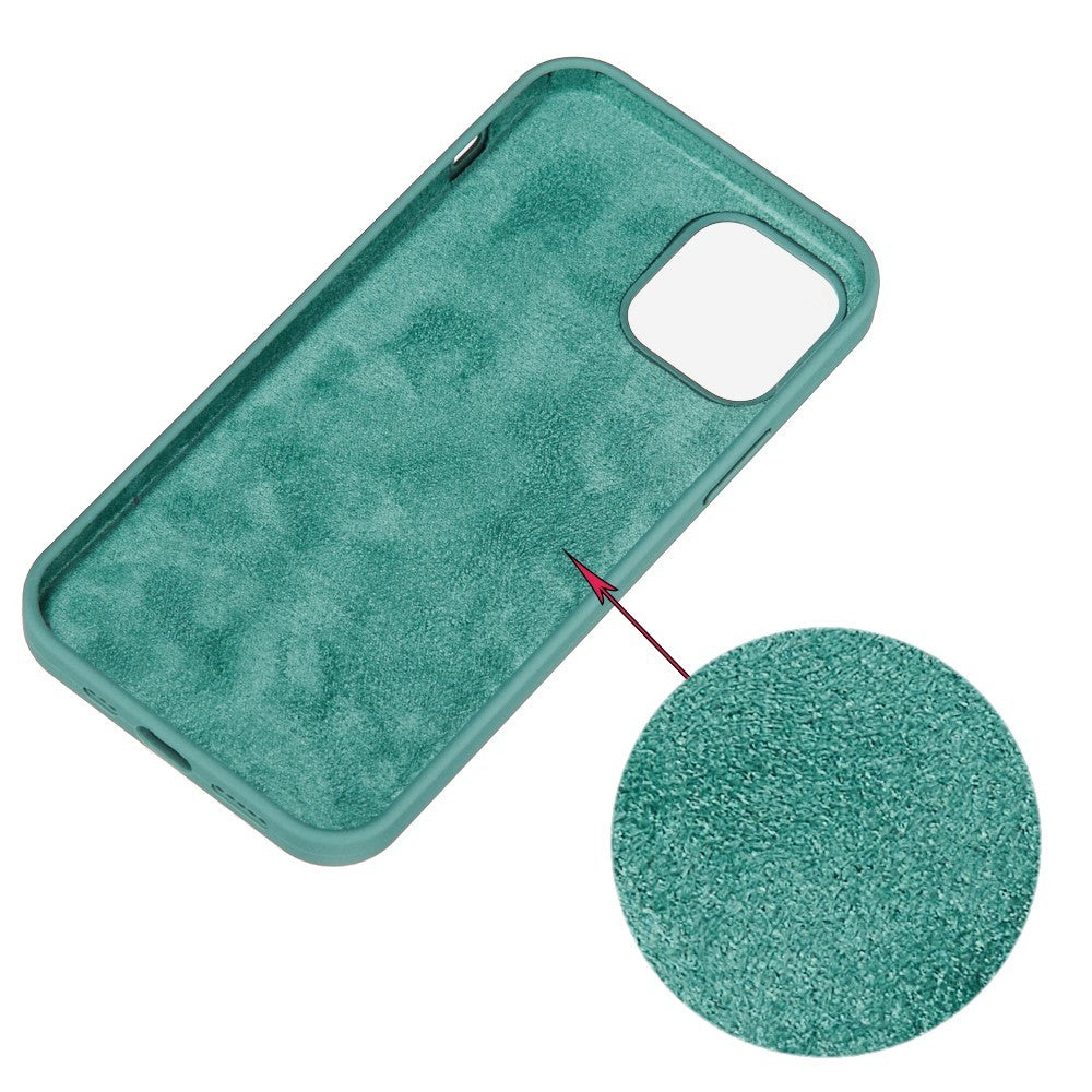 Husa protectie Flippy compatibila cu Apple iPhone 13 Pro Liquid Silicone Verde-4