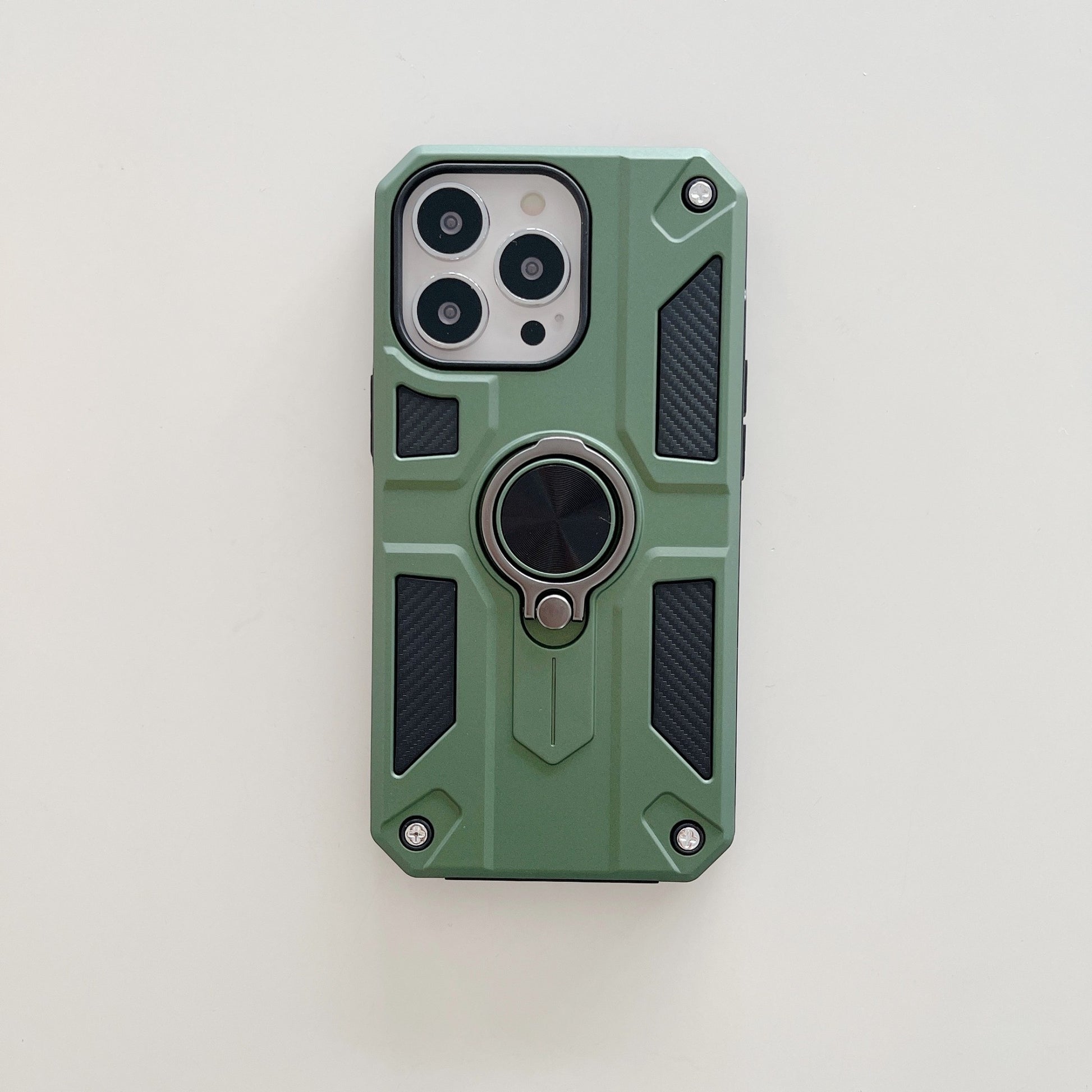 Husa protectie Flippy compatibila cu Apple iPhone 13 Pro Max Defender Model 5 cu suport prindere inel,Verde-2