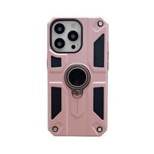 Husa protectie Flippy compatibila cu Apple iPhone 13 Pro Max Defender Model 5 cu suport prindere inel,Roz Auriu-0