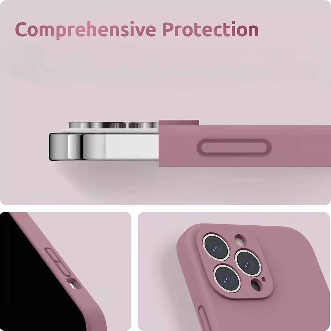 Husa protectie Flippy compatibila cu Apple iPhone 13 Pro Max Liquid Silicone Mov-6