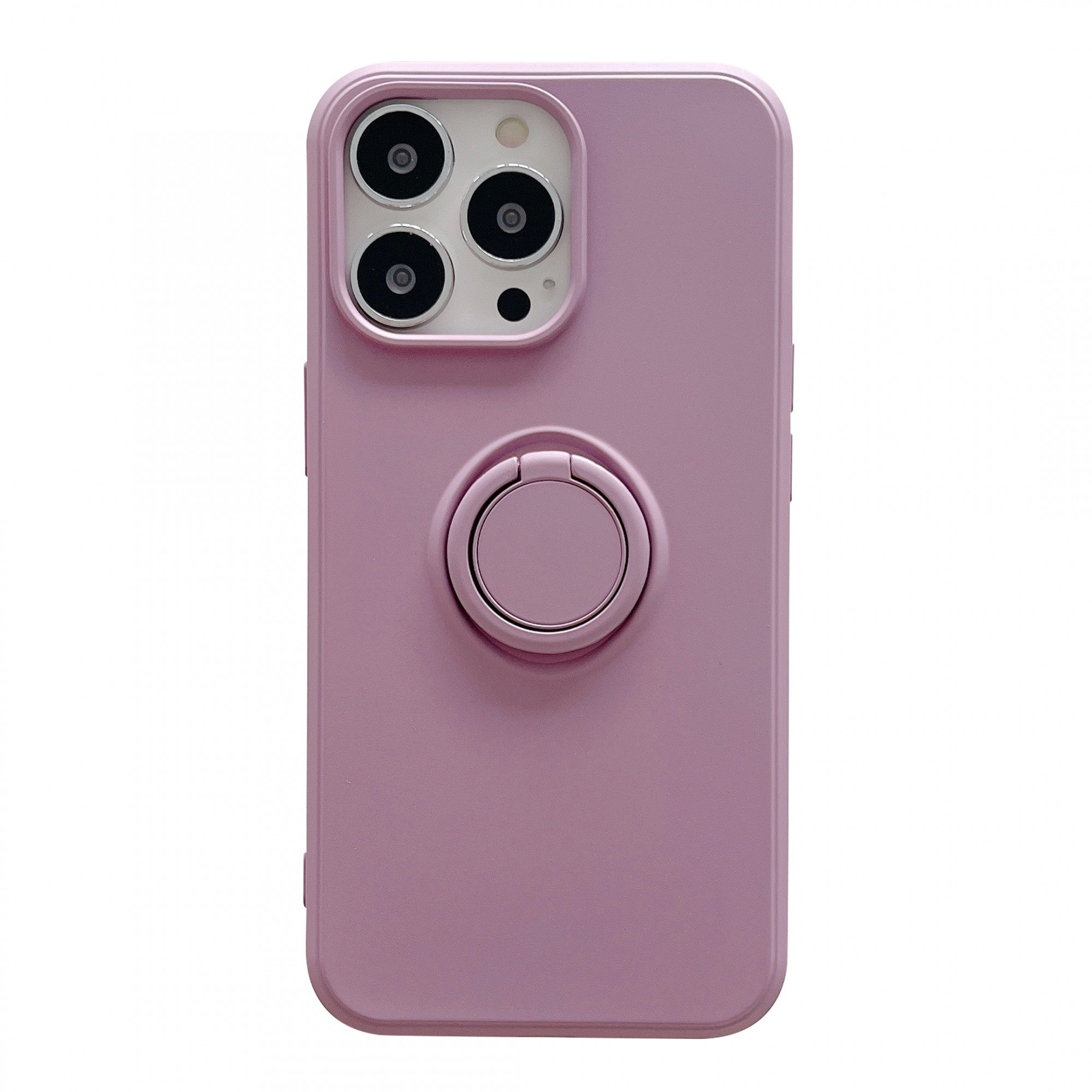 Husa protectie Flippy compatibila cu Apple iPhone 13 Pro Max Liquid Silicone Ring cu suport rotativ Mov-0