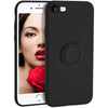 Husa protectie Flippy compatibila cu Apple iPhone 7/8/SE 2020 Liquid Silicone Ring cu suport rotativ Negru-0