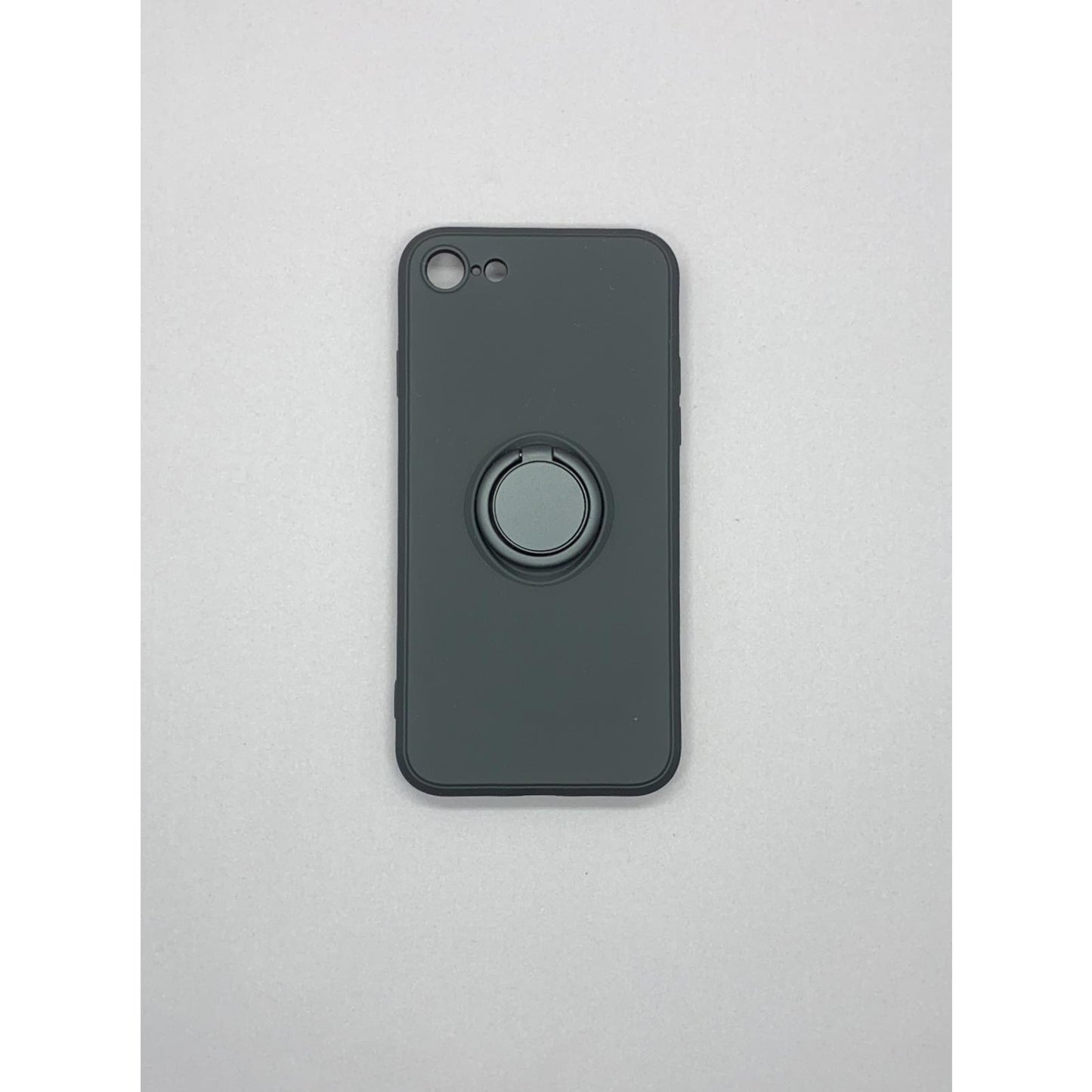 Husa protectie Flippy compatibila cu Apple iPhone 7/8/SE 2020 Liquid Silicone Ring cu suport rotativ Negru-7