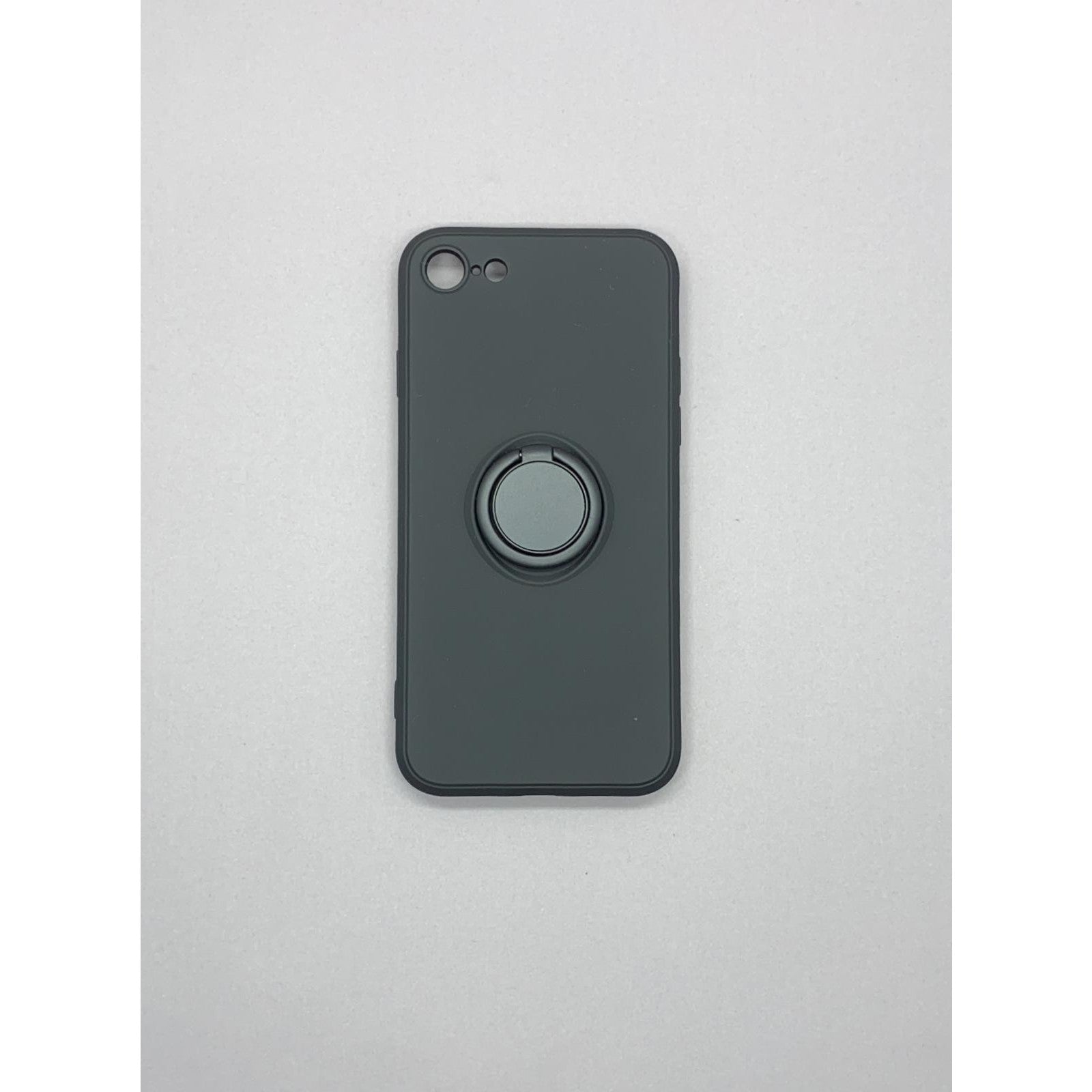 Husa protectie Flippy compatibila cu Apple iPhone 7/8/SE 2020 Liquid Silicone Ring cu suport rotativ Negru-7