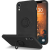 Husa protectie Flippy compatibila cu Apple iPhone XR Liquid Silicone Ring cu suport rotativ Negru-0