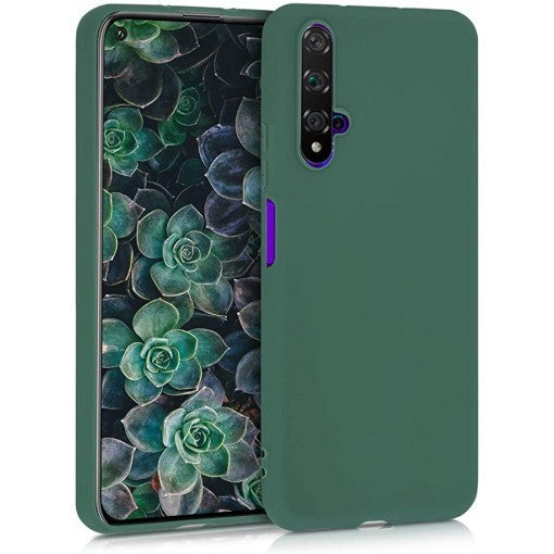 Husa protectie Flippy compatibila cu Huawei Nova 5T Liquid Silicone Case Verde-1