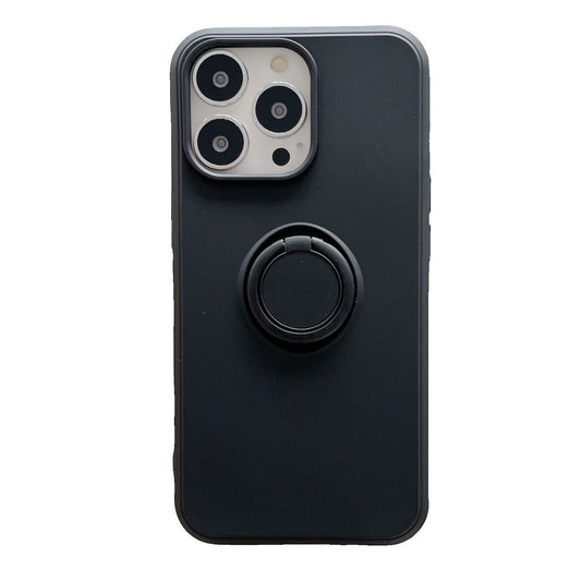 Husa protectie Flippy compatibila cu Huawei P Smart 2021 Liquid Silicone Ring cu suport rotativ Negru-0