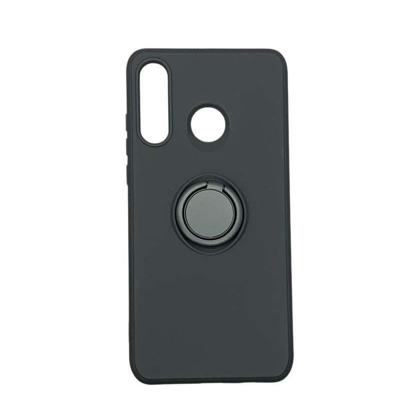 Husa protectie Flippy compatibila cu Huawei P30 Lite Liquid Silicone Ring cu suport rotativ Negru-0