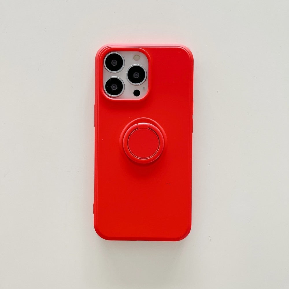 Husa protectie Flippy compatibila cu Huawei P40 Lite Liquid Silicone Ring cu suport rotativ Rosu-1