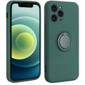 Husa protectie Flippy compatibila cu Huawei P40 Lite Liquid Silicone Ring cu suport rotativ Verde-0