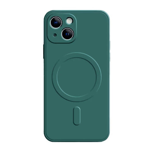 Husa Protectie Flippy Compatibila cu iPhone 14 Pro Max, Liquid MagSafe, Ring-Shaped, Magnetica, Verde-0
